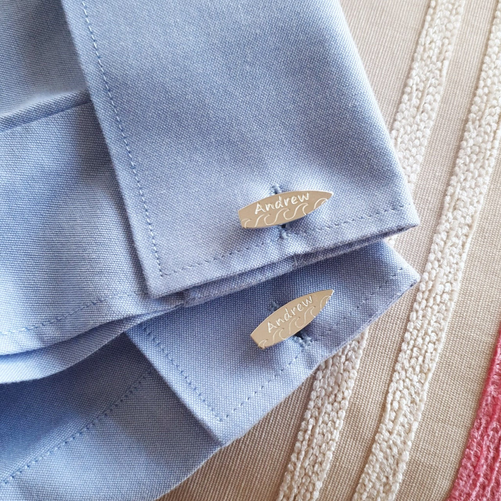Customized Surfboard Cufflinks with Name