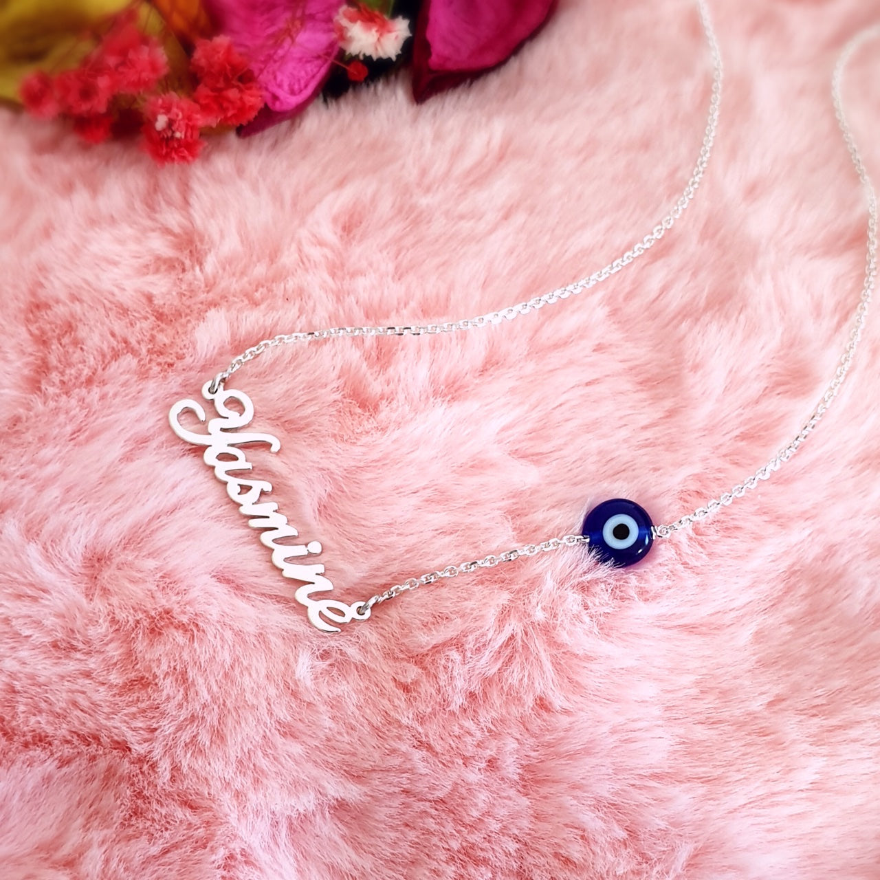 Customized Name Necklace with Blue Eye