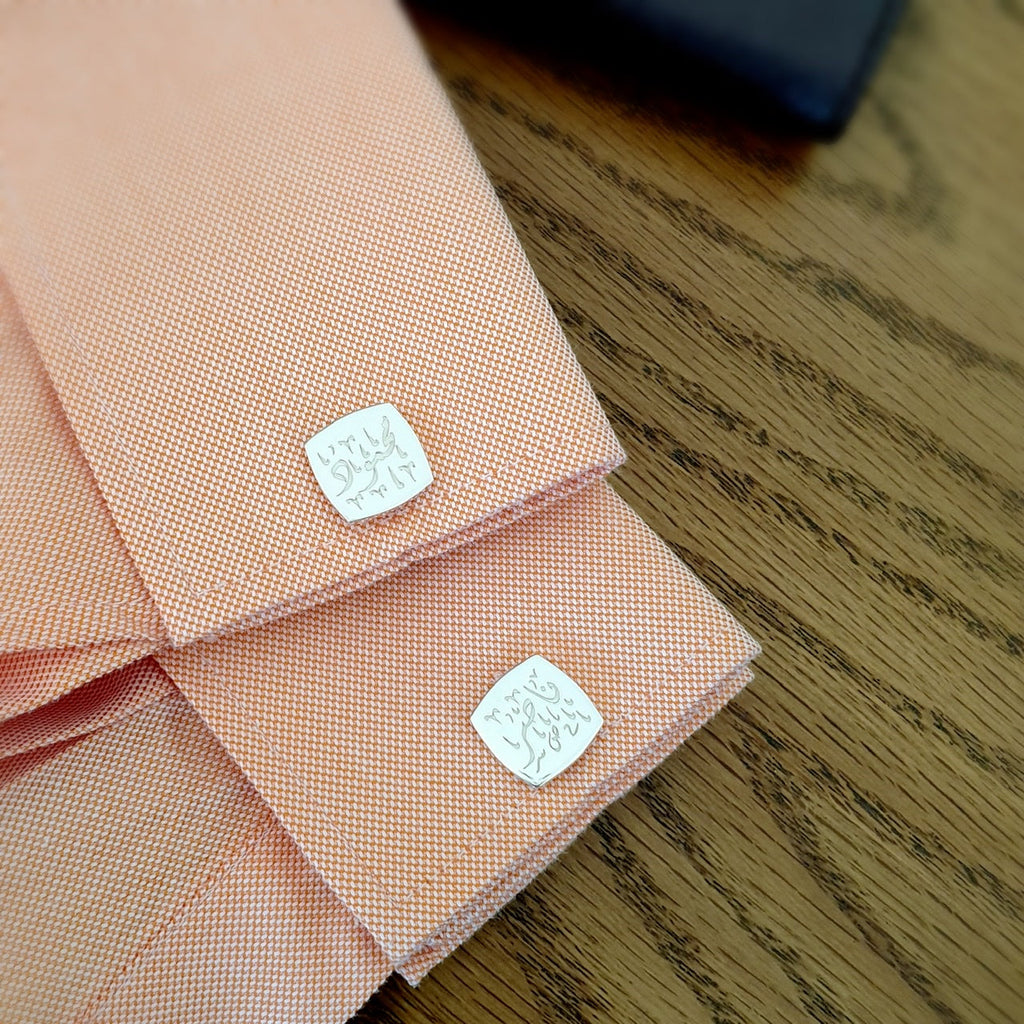 Customized Arabic Cufflinks in Square Shape