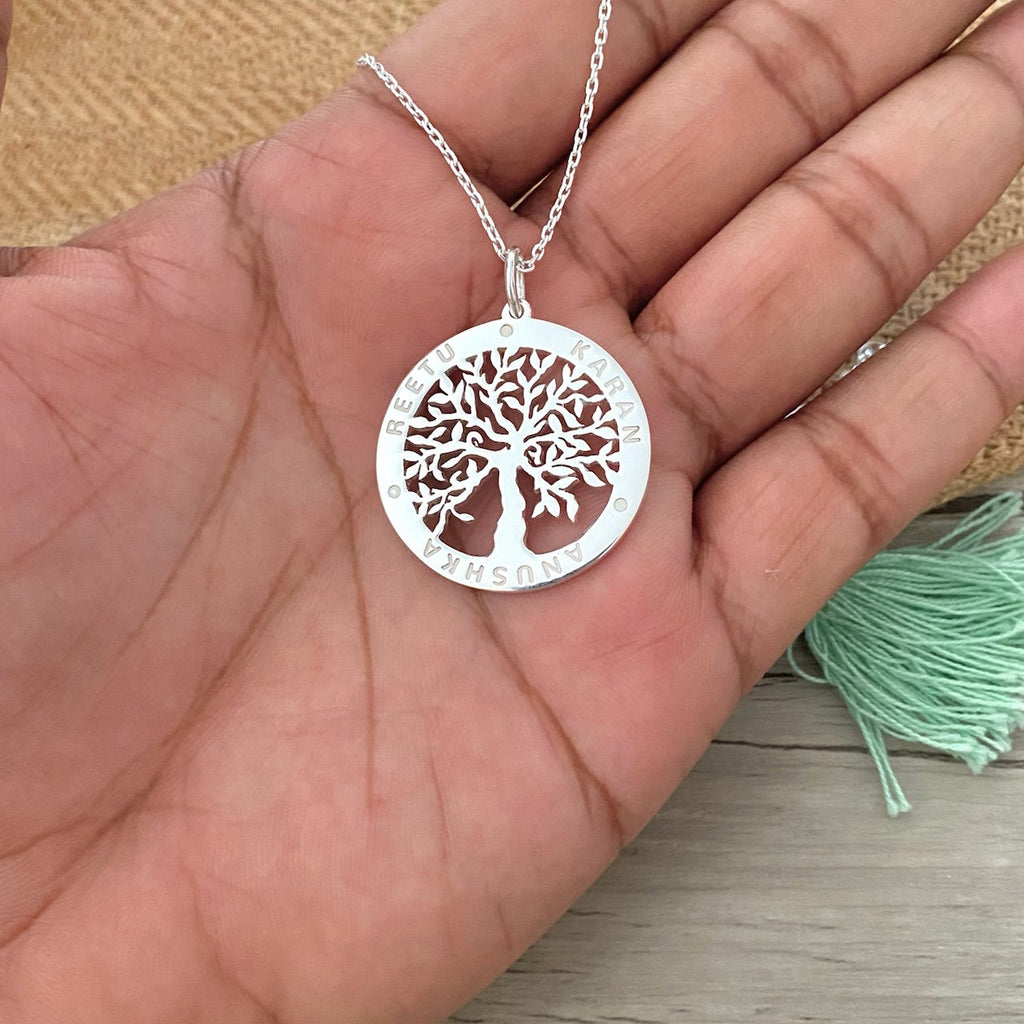 Family Tree Necklace with Family Names