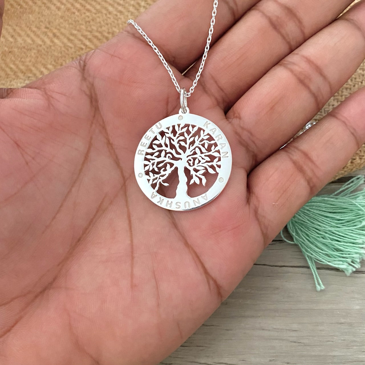 Family Tree Necklace with Family Names