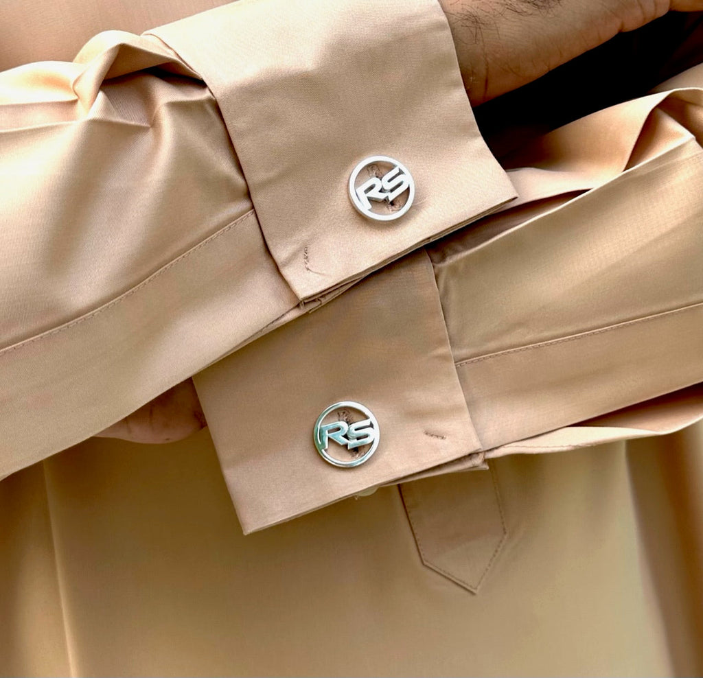 Customized Cufflinks with Initials in Round Shape