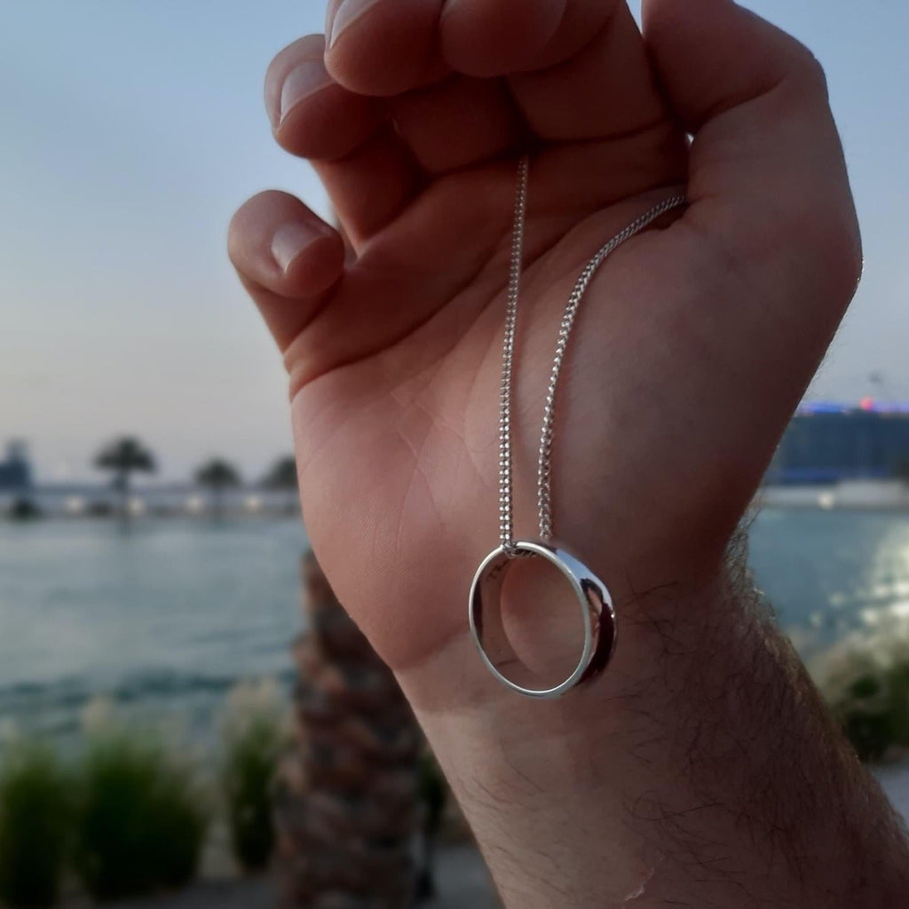 Customized Men's Necklace with Engraved Ring