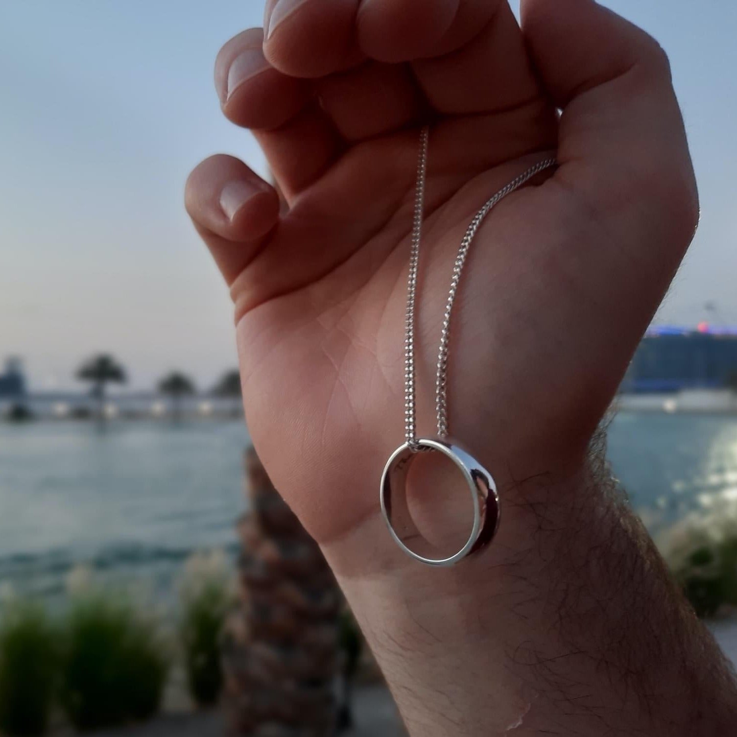 Customized Men's Necklace with Engraved Ring