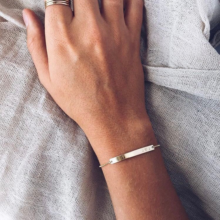 Personalized Bar Name Bracelet with Engraving