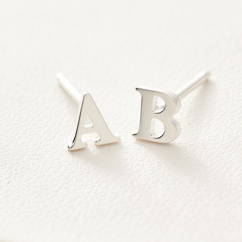 Personalized Initial Stud Earrings