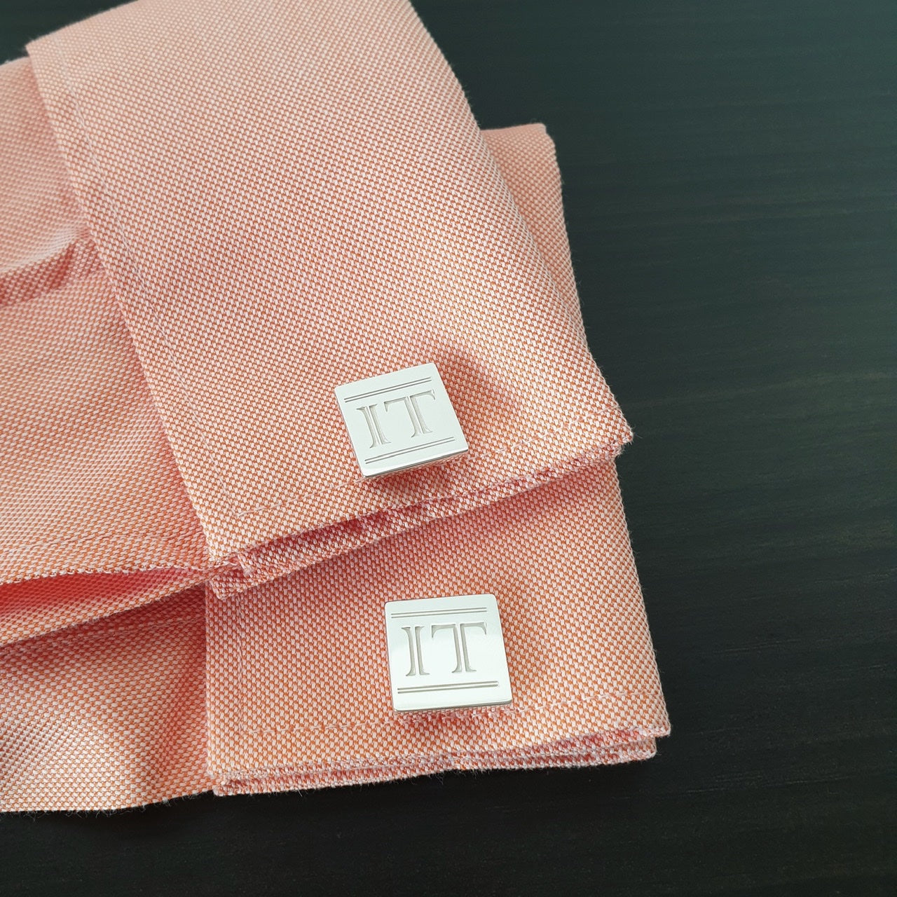 Customized Square Cufflinks with Initials Monogram