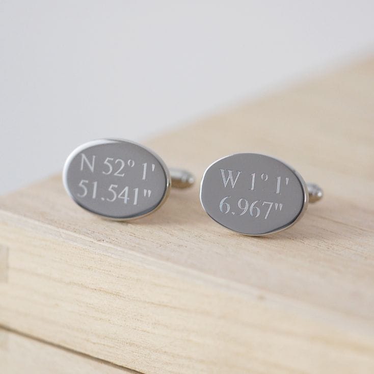Personalized Oval Shaped Cufflinks with Engraving
