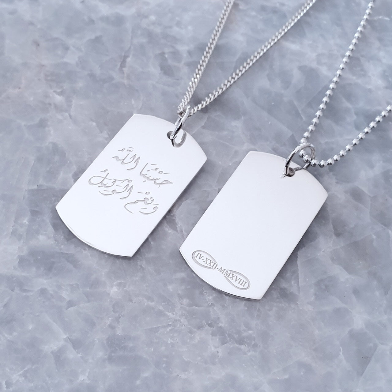 Personalized Men Tag Necklace with Engraving