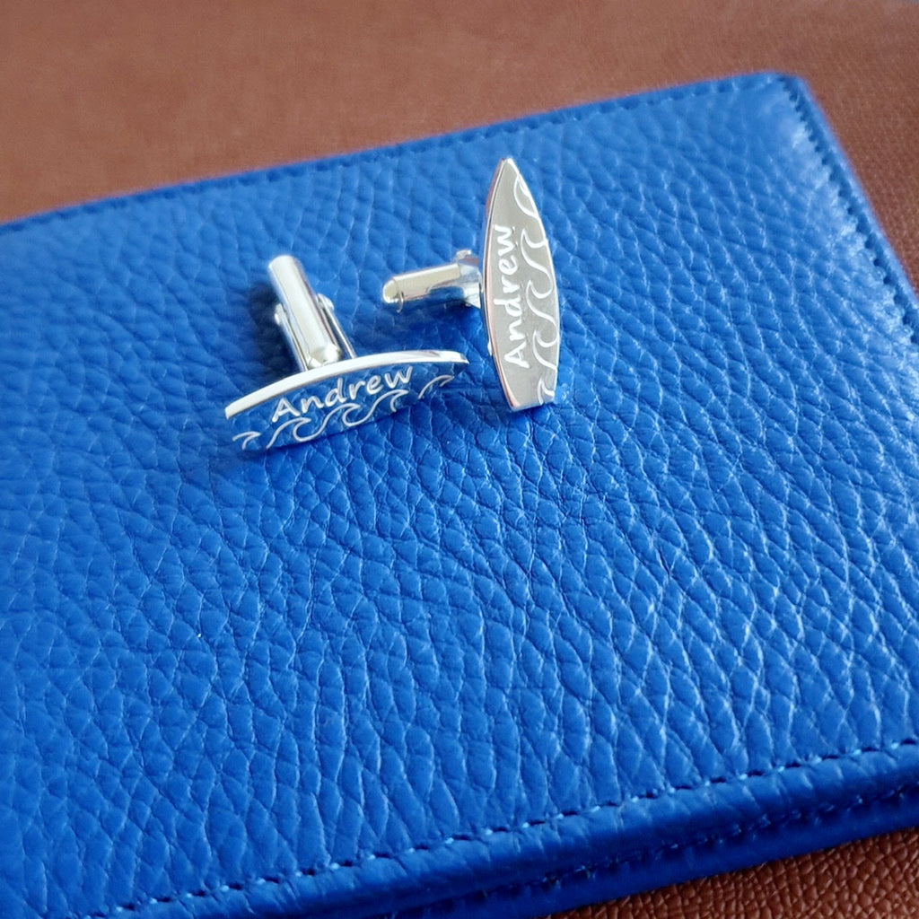 Customized Surfboard Cufflinks with Name