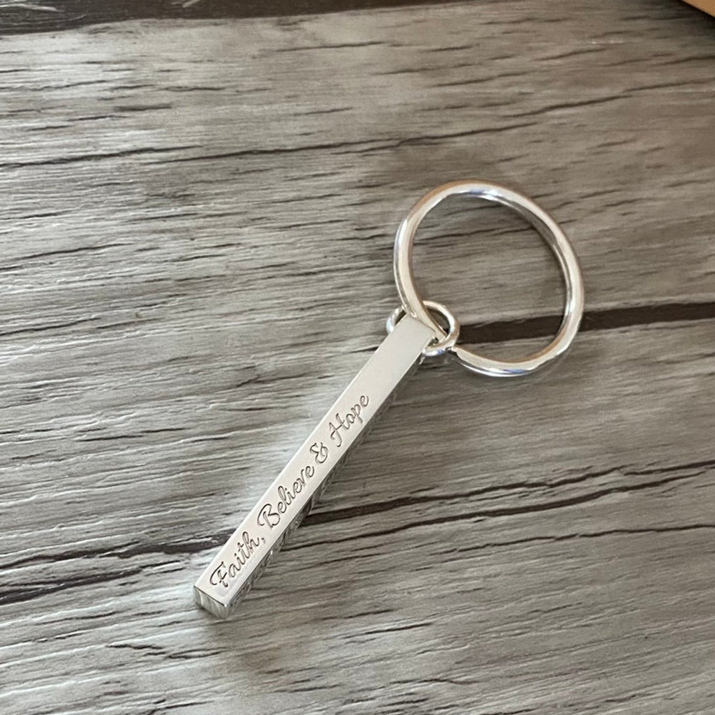 Personalized Square Bar Key Ring