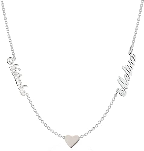 Personalized Necklace with Heart & 2 Names