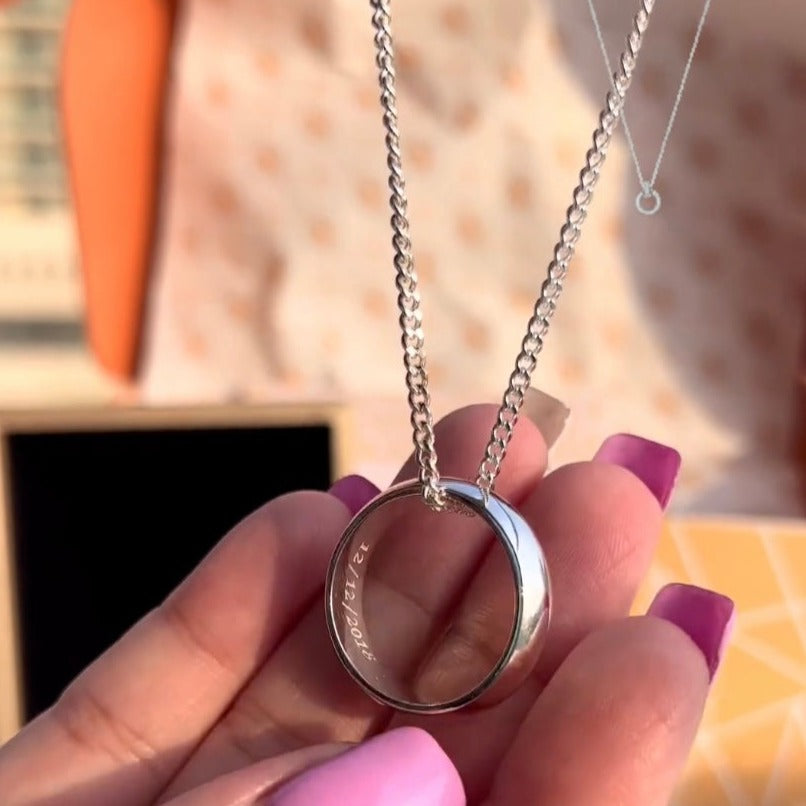 Customized Men's Necklace with Engraved Ring