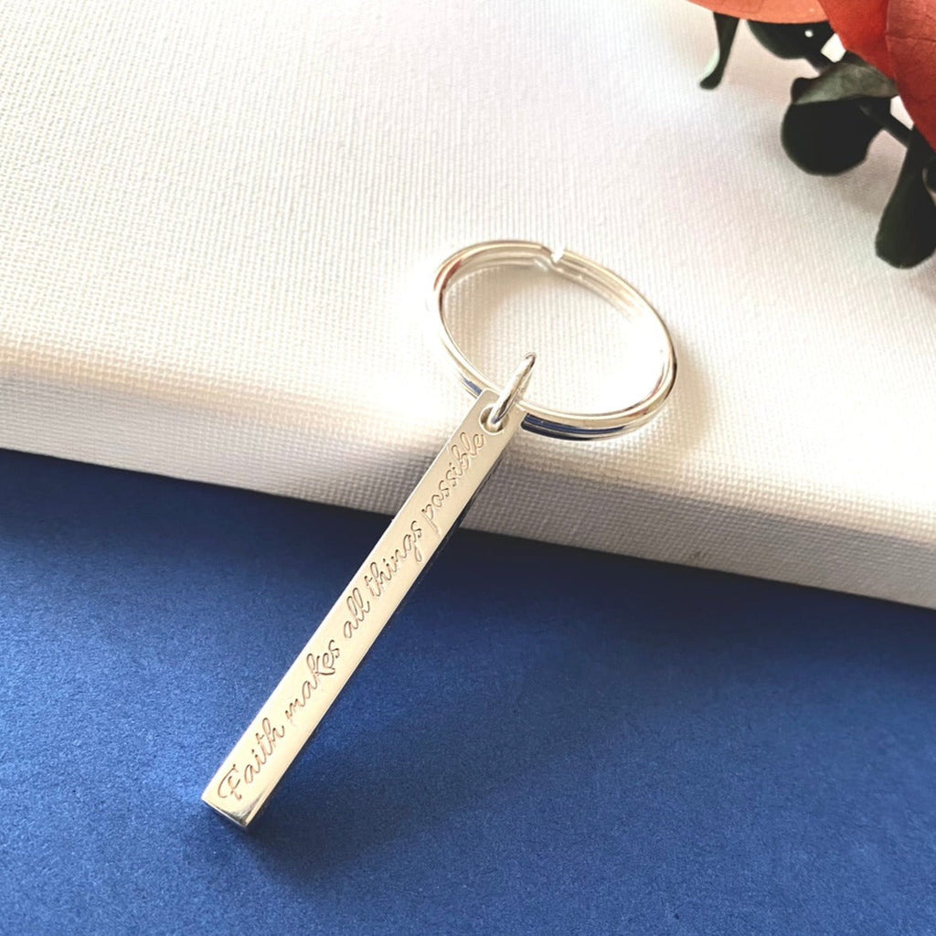 Personalized Square Bar Key Ring