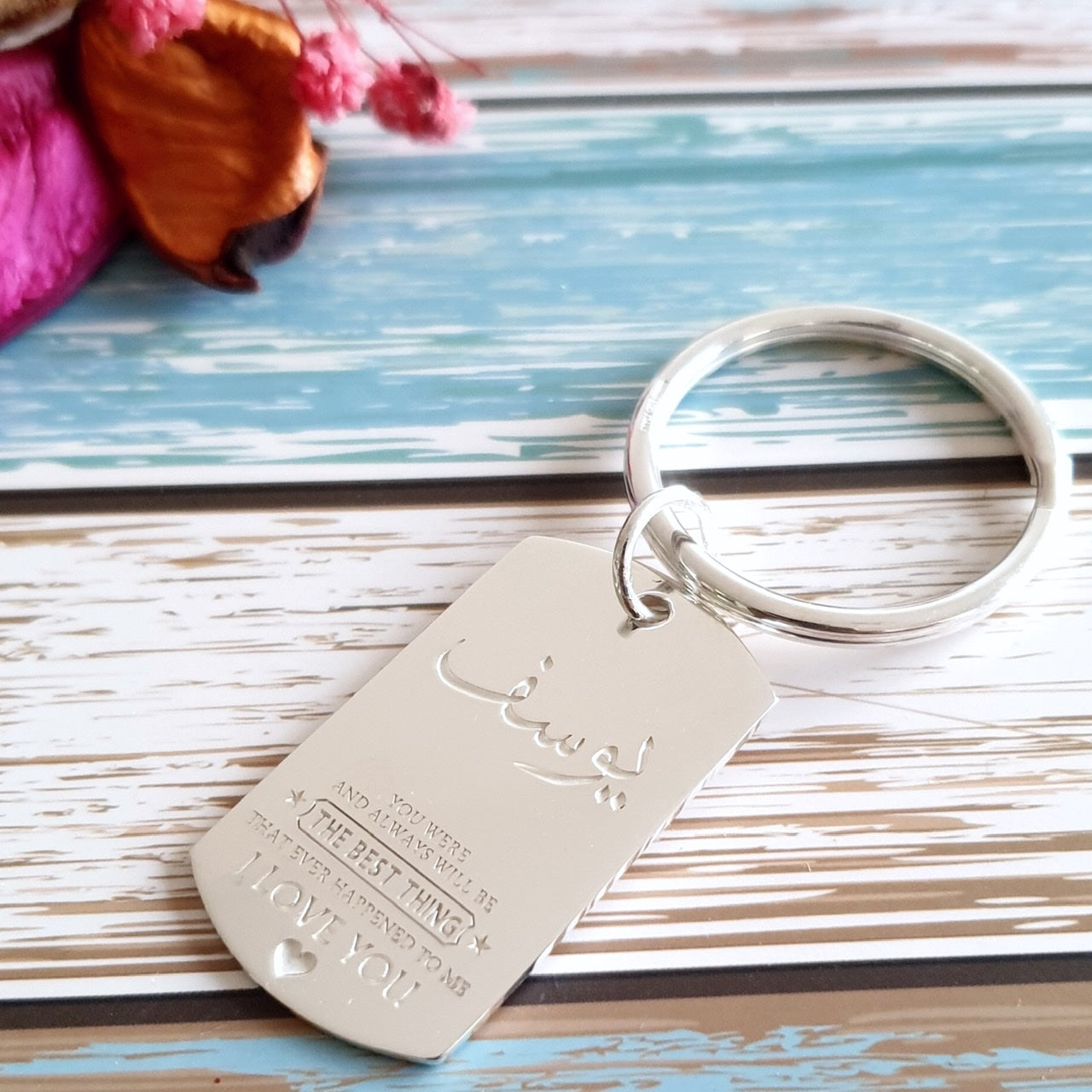 Personalized Tag Key Ring with Engraving