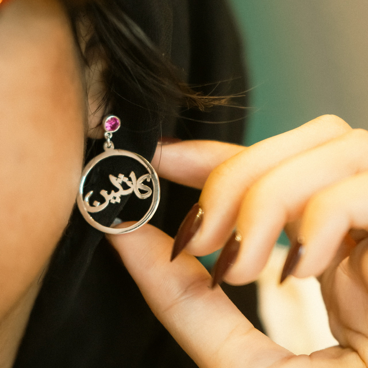 Personalized Earings in Round Shape