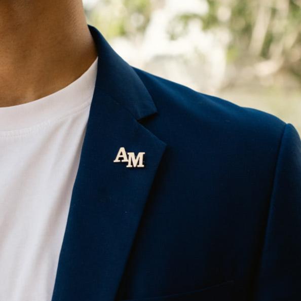 Personalized Suit Pin with Initials